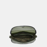 Half moon shoulder bag in green recycled materials