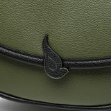 Half moon shoulder bag in green recycled materials