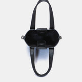 Bolso de mano de charol en negro