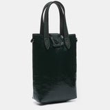 Borsa a mano in vernice verde
