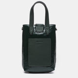 Borsa a mano in vernice verde