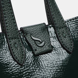 Borsa a mano in vernice verde