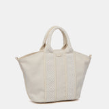 Bolso shopper pequeño en materiales reciclados en beige