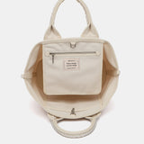 Bolso shopper pequeño en materiales reciclados en beige