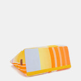 Beach bag with geometric print in orange