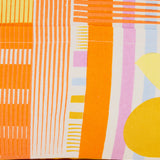 Beach bag with geometric print in orange