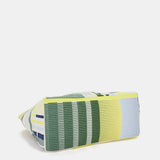 Borsa da spiaggia con stampa geometrica in verde