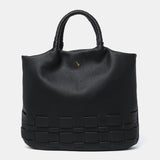 Bolso shopper en materiales reciclados trenzados negro