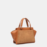 Small handbag in cognac recycled materials