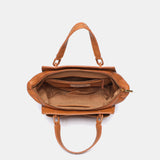 Small handbag in cognac recycled materials