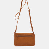 Shoulder bag in cognac recycled materials