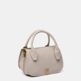 Small handbag in beige recycled materials