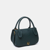 Small handbag in blue recycled materials