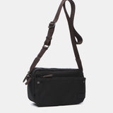Black recycled material shoulder bag