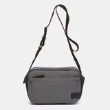 Shoulder bag in grey recycled materials