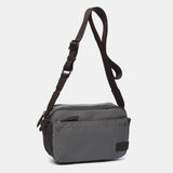 Shoulder bag in grey recycled materials