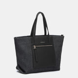 Small shopper bag in black jeans fabric