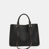 Bolso de mano troquelado en materiales reciclados negro