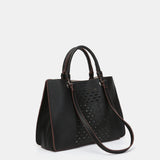 Bolso de mano troquelado en materiales reciclados negro