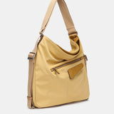 Bolso - mochila en materiales reciclados amarillo