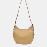 Borsa a tracolla color cammello realizzata con materiali riciclati