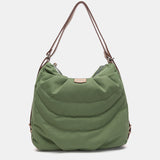 Bolso - mochila en materiales reciclados y acolchados verde