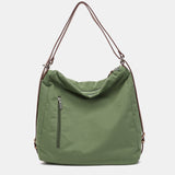 Bolso - mochila en materiales reciclados y acolchados verde