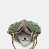 Bolso - mochila en materiales reciclados y acolchados verde