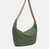 Bandolera en materiales reciclados y acolchados verde