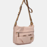 Borsa a tracolla rosa in materiale riciclato