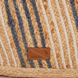 Capazo de rafia rayas en azul