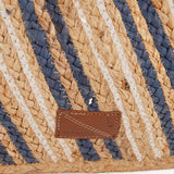 Striped raffia shoulder bag in blue