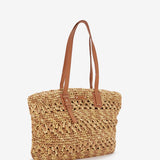 Camel raffia basket