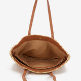 Camel raffia basket