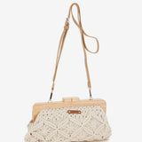 Beige Macramé-Clutch