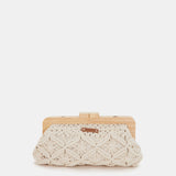 Clutch en macramé beige
