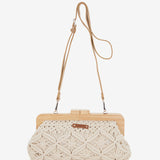 Beige Macramé-Clutch