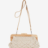 Beige Macramé-Clutch