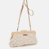 Clutch en macramé beige