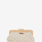 Beige Macramé-Clutch