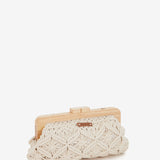 Beige Macramé-Clutch