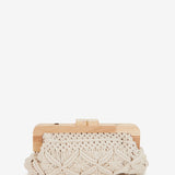 Beige Macramé-Clutch