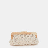 Clutch en macramé beige