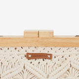 Beige Macramé-Clutch