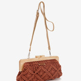 Tasche aus Terrakotta-Macramé.