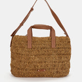 Bolso de rafia en camel