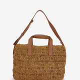 Bolso de rafia en camel