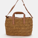 Bolso de rafia en camel