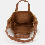Bolso de rafia en camel