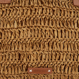 Bolso de rafia en camel